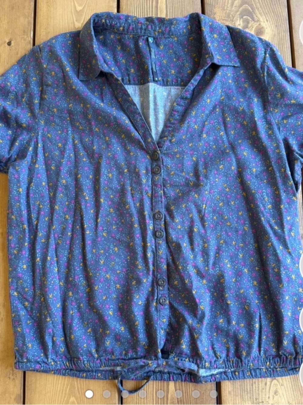 Kuhl Women's Blue Floral Button-Down Shirt